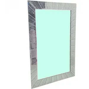 60x90cm Designer Silver Glitter Sunlight Lines Wall Mirror Frame Art Piece