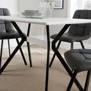 Home Source Luxor Dining Set with 4 Grey Chairs