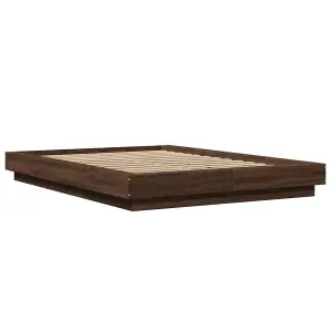 Berkfield Bed Frame without Mattress Brown Oak 140x200 cm