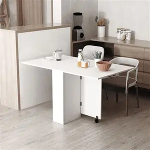 Portland Mobile Drop Leaf Folding Dining Table White