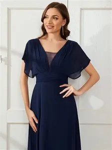 Ever-Pretty Elegant Navy Blue Concert Dress Polyester