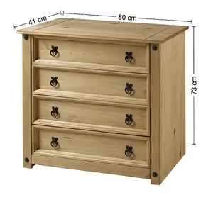 Mercers Furniture Corona Small 4 Drawer Chest of Drawers