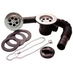 Oracstar Robimatic Waste Overflow Bath Kit Black/Chrome (One Size)