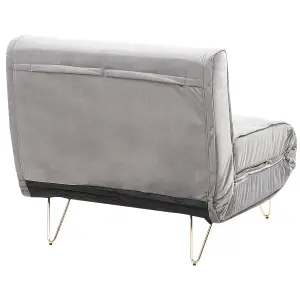 Beliani Modern Sofa Bed VESTFOLD Grey Velvet