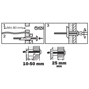 Diall Pan head Hollow wall toggle (Dia)13mm (L)90mm, Pack of 4