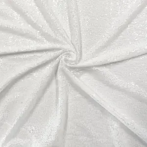 4ft x 7ft Sequin Backdrop Photography Background Shiny Fabric Glitter Curtain Backdrop, White