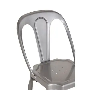 Interiors by Premier Grey Chair with Metal Frame, Comfy Grey Outdoor Metal Chair, Effortless Cleaning Metal Chair