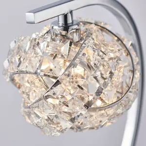 2 PACK Touch On/Off Table Lamp Chrome & Crystal Glass Knott Pretty Bedside Light