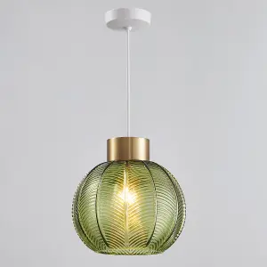 Green Glass Easy Fit Pendant Shade, 21cm Diameter