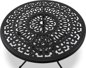 Homeology POSITANO Black Garden and Patio Cast Aluminium Bistro Table