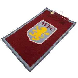 Aston Villa FC Crest Scatter Rug Claret Red/Light Blue/Yellow (One Size)