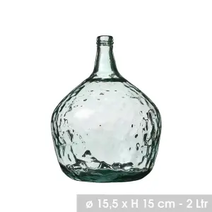 URBNLIVING 2 Litre Round Recycled Glass Vase Lady Jeanne Flower Stem Holder Home Botanical Decor