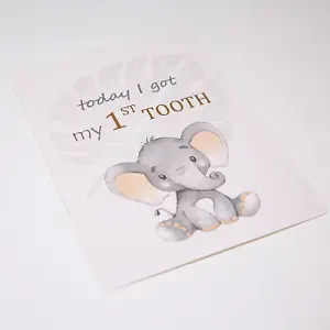 Cute Unisex Baby Elephant Grey Quirky and Fun Set of 24 Milestone Cards