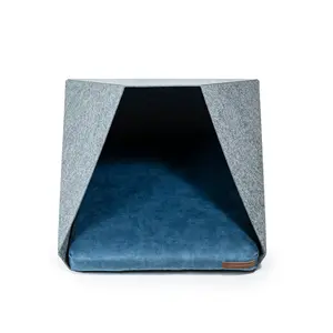 Polyester Pet Bed Light Grey/Blue