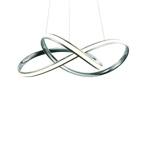 Milagro Cappio Chrome LED Pendant Lamp 36W(130W) Stunning Designer Hanging Ceiling Light With Elegant Chrome Curves