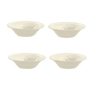 Purely Home Crackle Cream Melamine Low Bowls - Set of 4