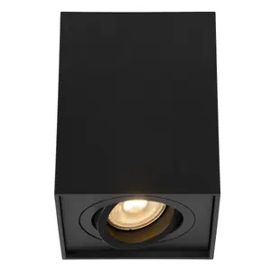 Lucide Tube Modern Surface Mounted Ceiling Spotlight - 1xGU10 - Black