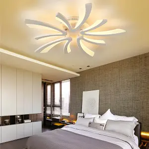 5 Lamp Unique V Shaped Acrylic LED Semi Flush Mount Ceiling Light Fixture Dimmable