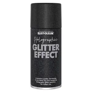 Rust-Oleum Holographic Black Glitter effect Multi-surface Topcoat Spray paint, 150ml