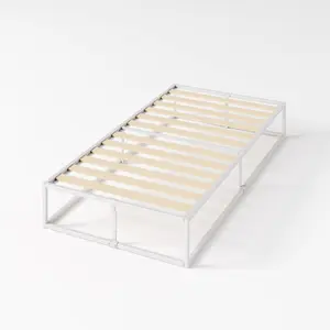 Dekker Minimal Metal Bed Frame - 15 cm High White / European Single (90 x 200 cm)