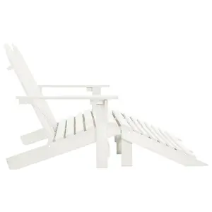 Berkfield 2-Seater Garden Adirondack Chair&Ottoman Fir Wood White