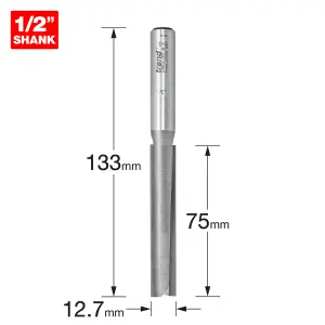 Trend 3/86CX1/2TC Two Flute Router Bit 12.7mm Dia X 75mm Router Cutter