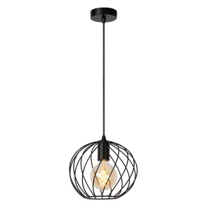 Lucide Danza Classic Pendant Light 25cm - 1xE27 - Black