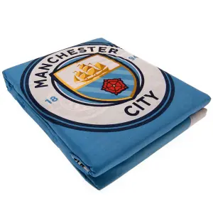 Manchester City FC Pulse Double Duvet Set Sky Blue (One Size)