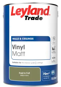 Leyland Trade Vinyl Matt Walls & Ceilings Emulsion Paint Paid in Full (PPG1115-6) 5L