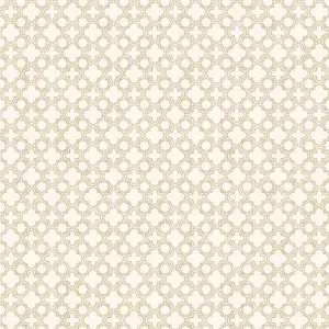 Galerie Classic Silks 3 Cream Quatrefoil Smooth Wallpaper