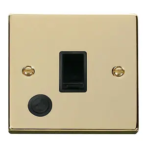 Polished Brass 1 Gang 20A DP Switch With Flex - Black Trim - SE Home