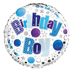 Simon Elvin 18 Inch Birthday Boy Round Foil Balloon Multicoloured (One Size)