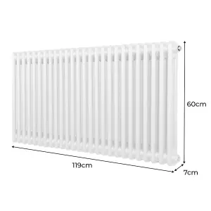 Traditional 2 Column Radiator - 600 x 1192 mm - White