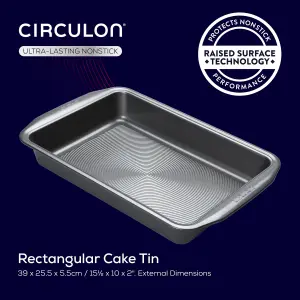 Circulon Momentum Grey Rectangular Carbon Steel Dishwasher Safe Non-Stick Brownie Cake Tin