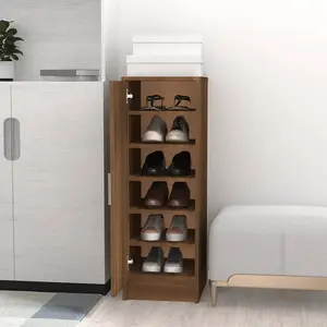 Berkfield Shoe Cabinet Brown Oak 32x35x92 cm Engineered Wood