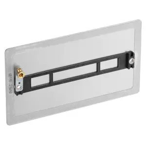 BG Brushed Steel 2 gang Double Blanking plate