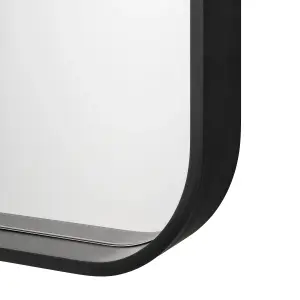 GoodHome Tisa Black Rectangular Wall-mounted Bathroom Mirror (H)60cm (W)40cm