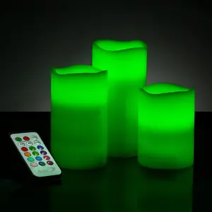 4Pc Colour Changing Led Wax Mood Candles Vanilla Scented Flameless With Remote