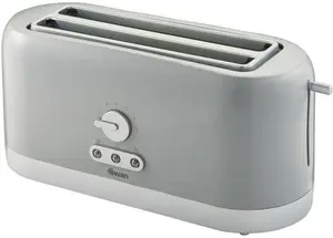 Swan 4 Slice Long Slot Toaster 1400W Variable Browning Control Reheat Defrost - Slate Grey