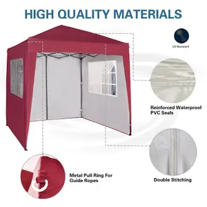 MCC Direct 2X2 Pop up Red Gazebo with Sides