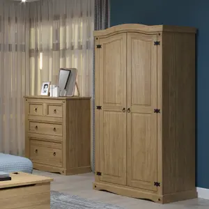 Core Products Premium Corona 2 door wardrobe, antique waxed pine