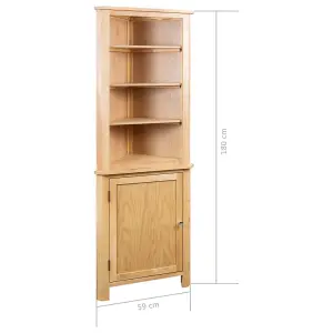 Berkfield Corner Cabinet 59x36x180 cm Solid Oak Wood