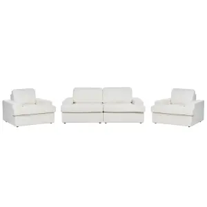 5 Seater Boucle Living Room Set White ALLA