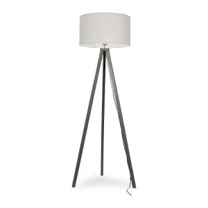 ValueLights Barbro Modern Grey Wood Tripod Floor Lamp Base