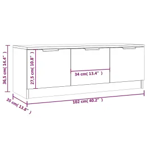 vidaXL TV Cabinet Black 102x35x36.5 cm Engineered Wood