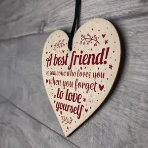 Red Ocean Best Friend Birthday Christmas Gift For Women Special Friend Handmade Wooden Heart Friendship Plaque Sign Keepsake