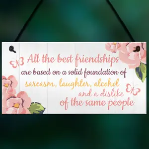 Red Ocean Friendship Sign Best Friend Hanging Plaque Thank You Gift Chic Floral BFF Signs Special Present