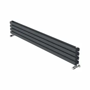 Right Radiators 1600x236 mm Horizontal Vertical Oval Column Radiator Double Panel Rads Anthracite