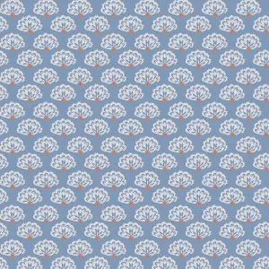 Peacock Geometric Blue Creme Wallpaper