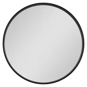 GoodHome Tisa Black Round Wall-mounted Bathroom Mirror (H)60cm (W)60cm